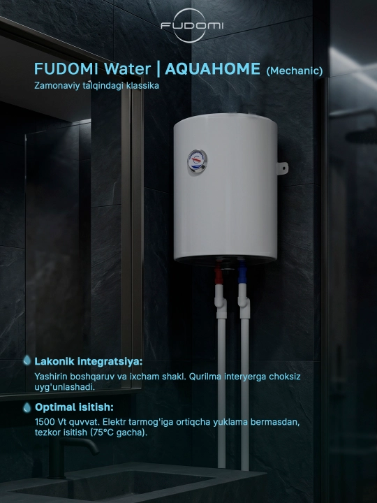 Elektr to‘plovchi suv isitgichi Fudomi Water AQUAHOME (Mechanic)