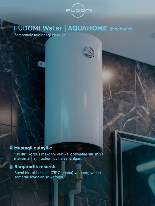Elektr to‘plovchi suv isitgichi Fudomi Water AQUAHOME (Mechanic)