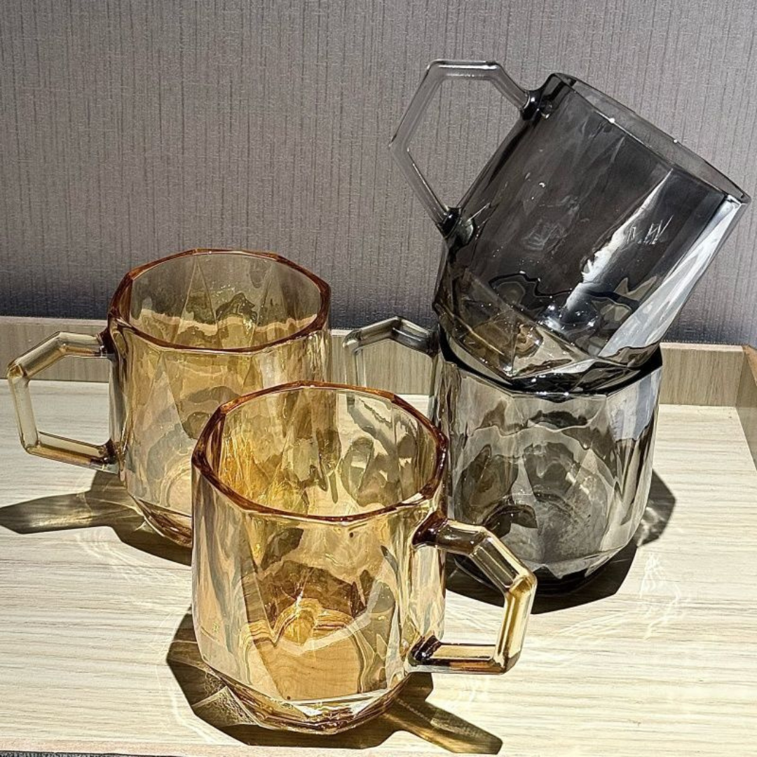 Choy va qahva uchun shisha krujkalar to‘plami, 6 dona, 280 ml 