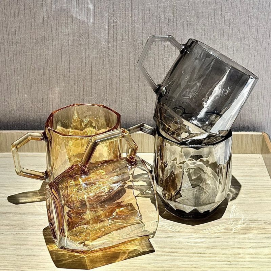 Choy va qahva uchun shisha krujkalar to‘plami, 6 dona, 280 ml 