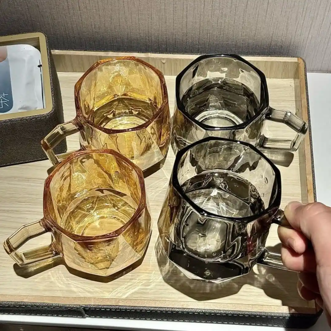 Choy va qahva uchun shisha krujkalar to‘plami, 6 dona, 280 ml 