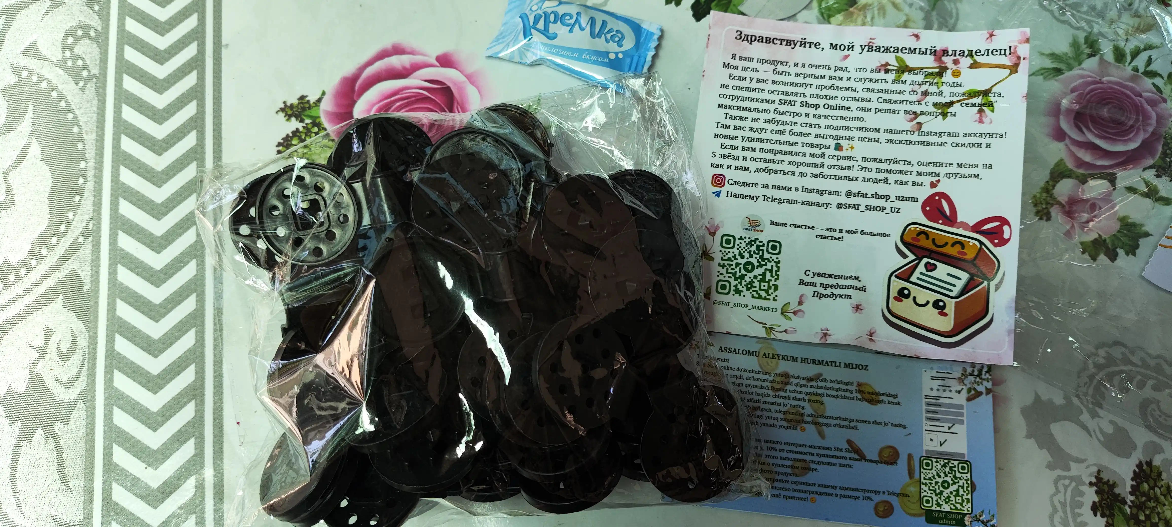 Soya beruvchi matolar, quyoshdan himoyalovchi torlar, teplitsa uchun plastik qisqichlar