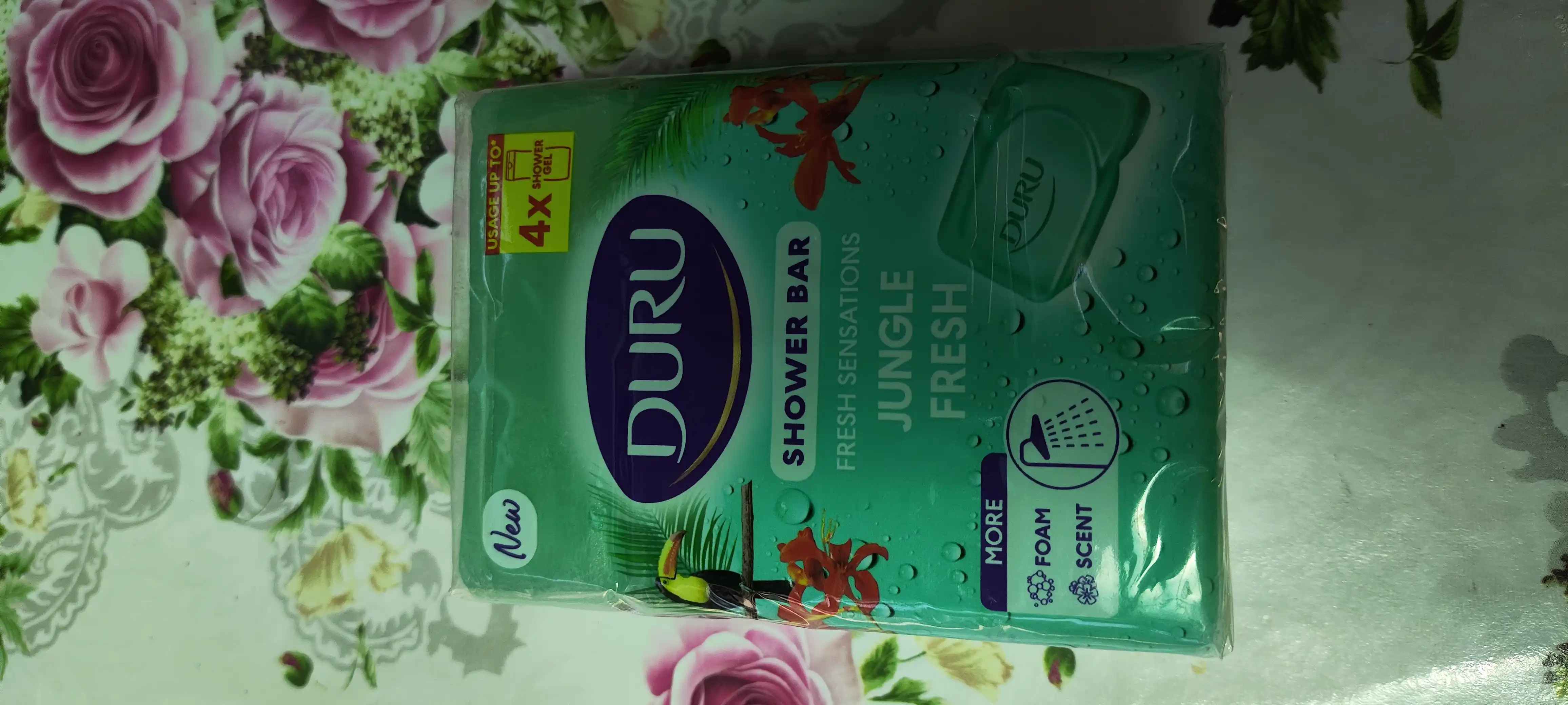 Yuvinish sovuni "Duru", yangi tuyg'u, yag'mur ormani, qadoqda 4 dona