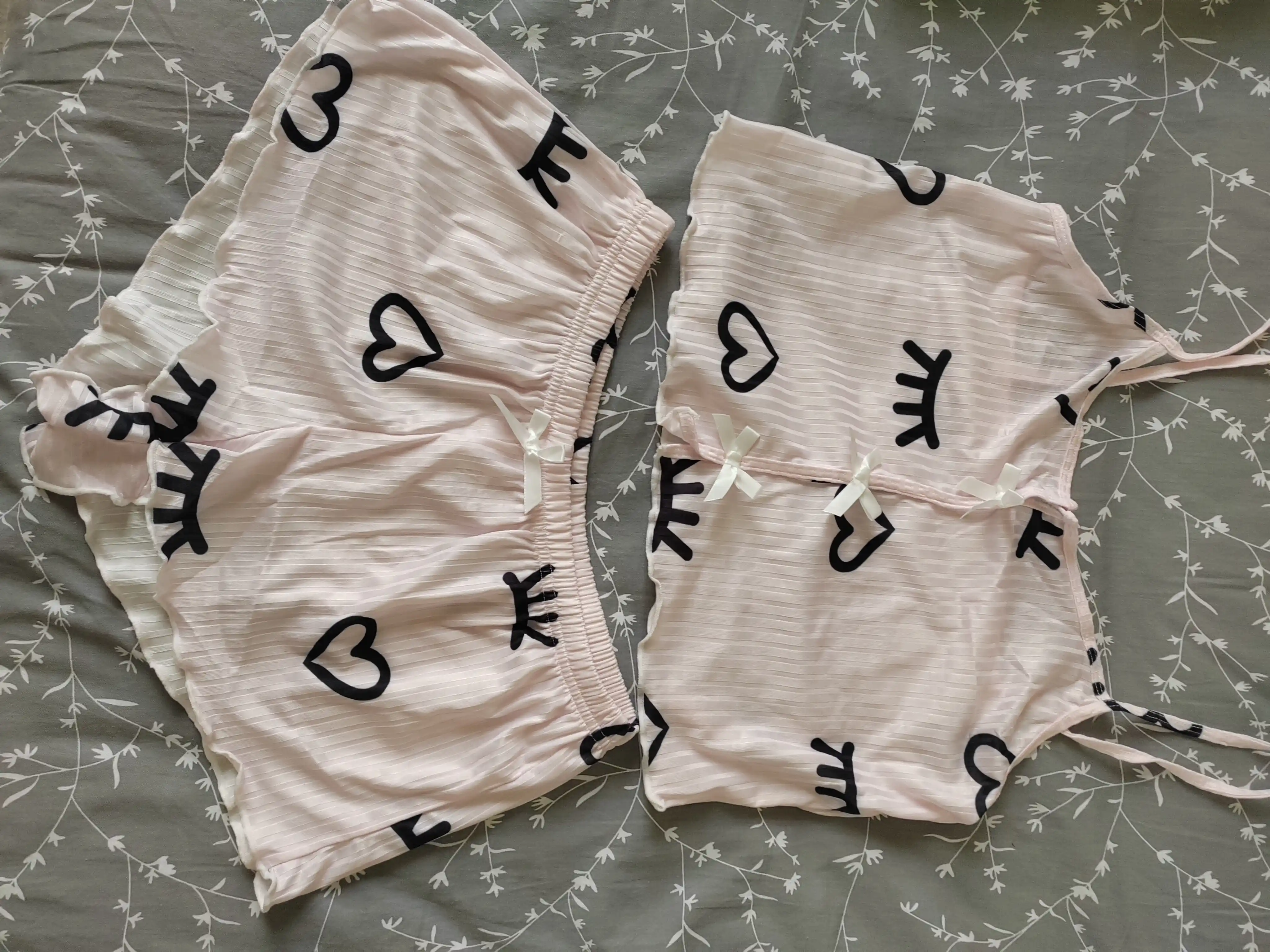Ayollar pijamasi, shortik va top, ayollar va qizlar uchun uy kiyimi