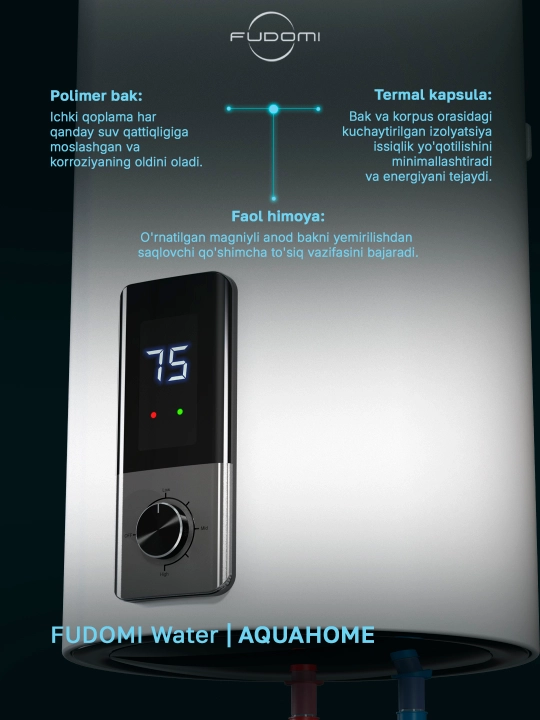 Elektr to‘plovchi suv isitgichi Fudomi Water AQUAHOME (Digital)