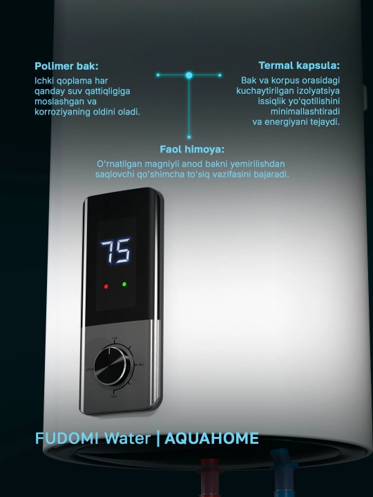Elektr to‘plovchi suv isitgichi Fudomi Water AQUAHOME (Digital)