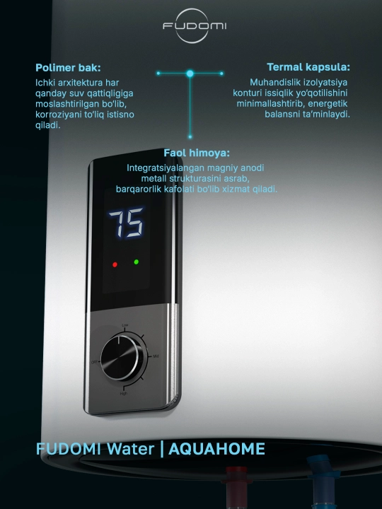 Elektr to‘plovchi suv isitgichi Fudomi Water AQUAHOME (Digital)