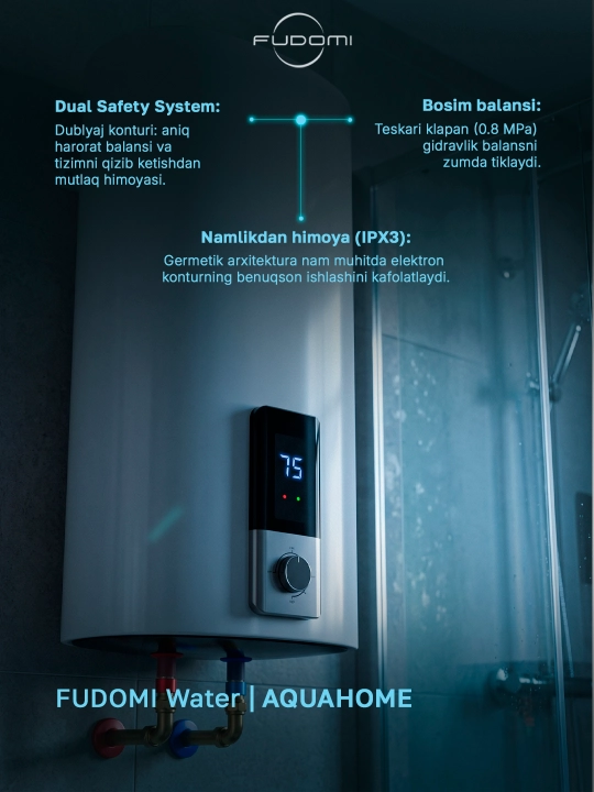 Elektr to‘plovchi suv isitgichi Fudomi Water AQUAHOME (Digital)