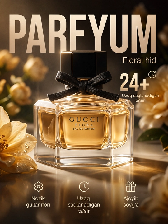 Gucci Flora Eau de Parfum — ayollar uchun gulli atir