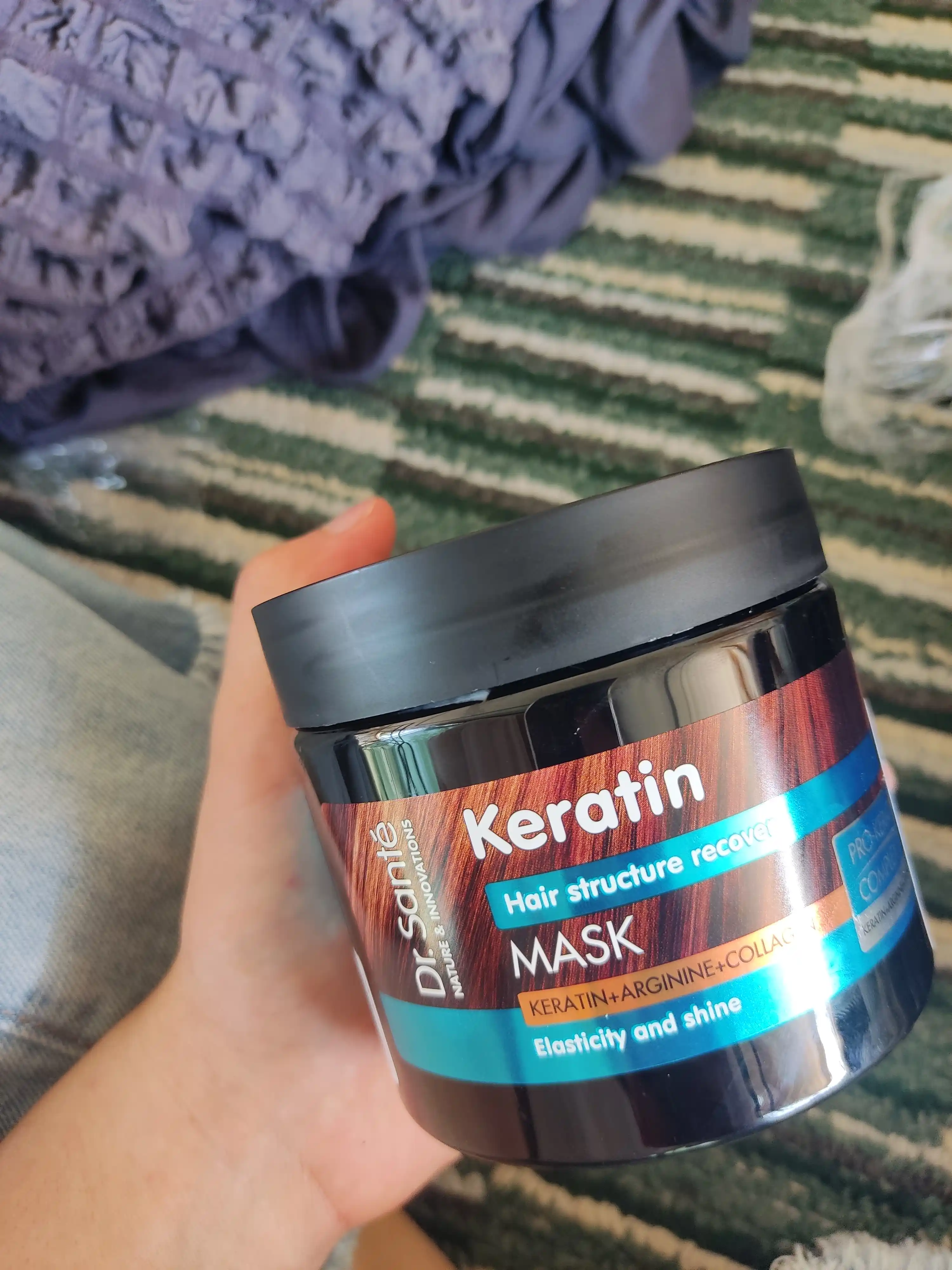 Keratin маска для тусклых и ломких волос Dr.Sante, кератин + коллаген + арганин, 300 мл