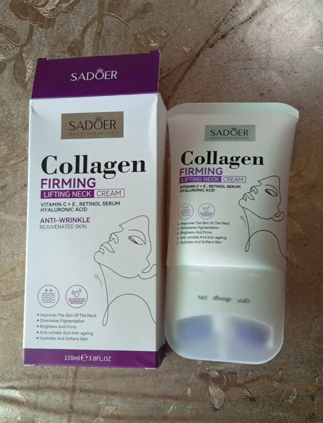 Yuz, bo'yin va dekolte uchun kompleks parvarish, go'zal teri uchun kollagen + retinol