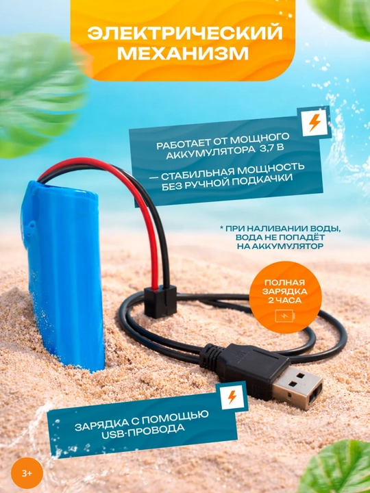 Водные автоматы и пистолеты, автоматические, на аккумуляторе