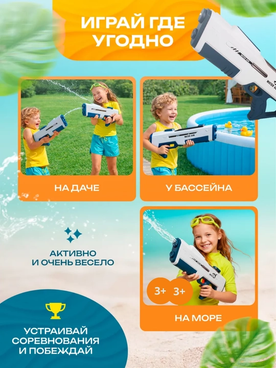 Водные автоматы и пистолеты, автоматические, на аккумуляторе