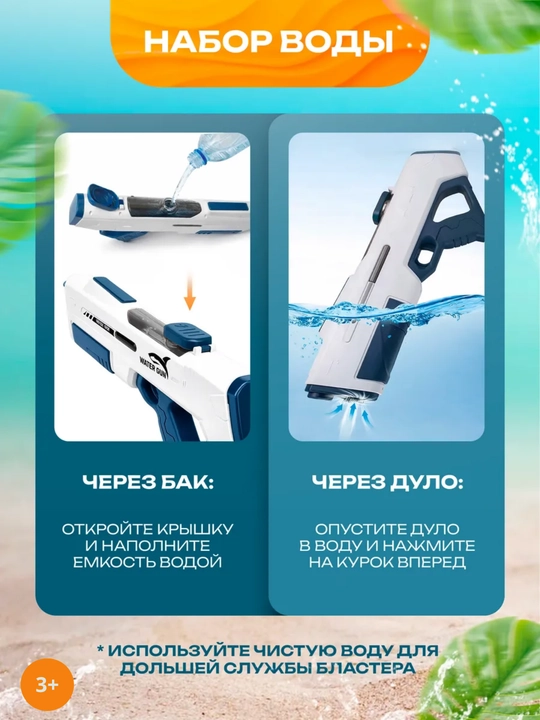 Водные автоматы и пистолеты, автоматические, на аккумуляторе