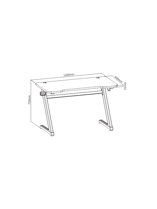 Игровой компьютерный стол GMD02-2, 120х60х75 см, с подстаканником и крючком для наушников