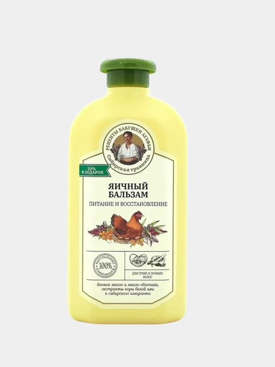 Quruq, shikastlangan, bo‘yalgan sochlar uchun Рецепты бабушки Агафьи soch balzami, 500 ml - 