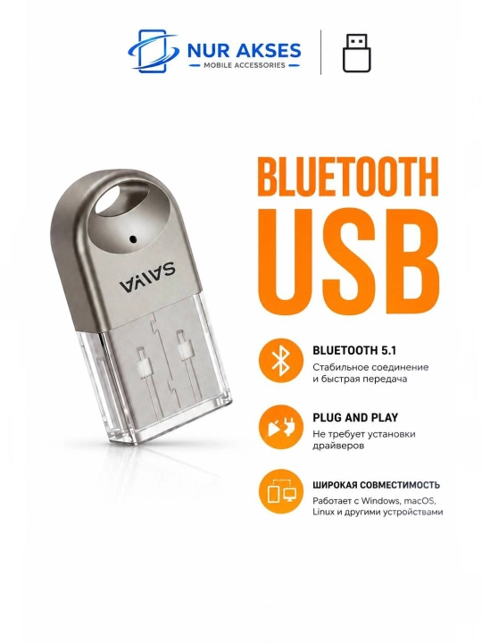 Bluetooth USB adapter — kolonka va mashina magnitolasiga telefonni simsiz ulash uchun