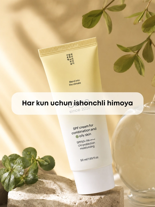Krem SPF50+ quyoshdan himoya yog‘li, quruq va kombinatsiyalangan teri uchun OLLEE 50 ml