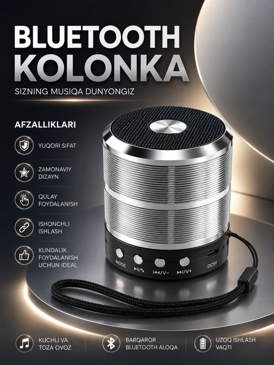 FM, USB, TF, AUX simsiz karnayli WS-887 portativ Bluetooth karnay - 