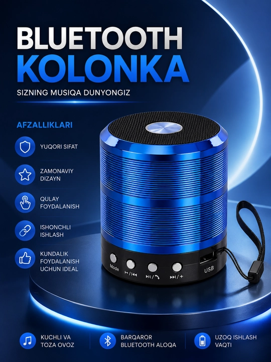 FM, USB, TF, AUX simsiz karnayli WS-887 portativ Bluetooth karnay - 
