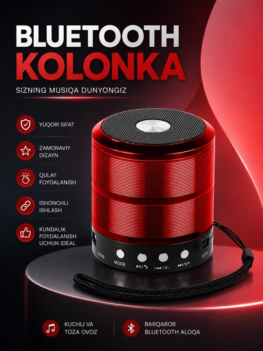 FM, USB, TF, AUX simsiz karnayli WS-887 portativ Bluetooth karnay - 