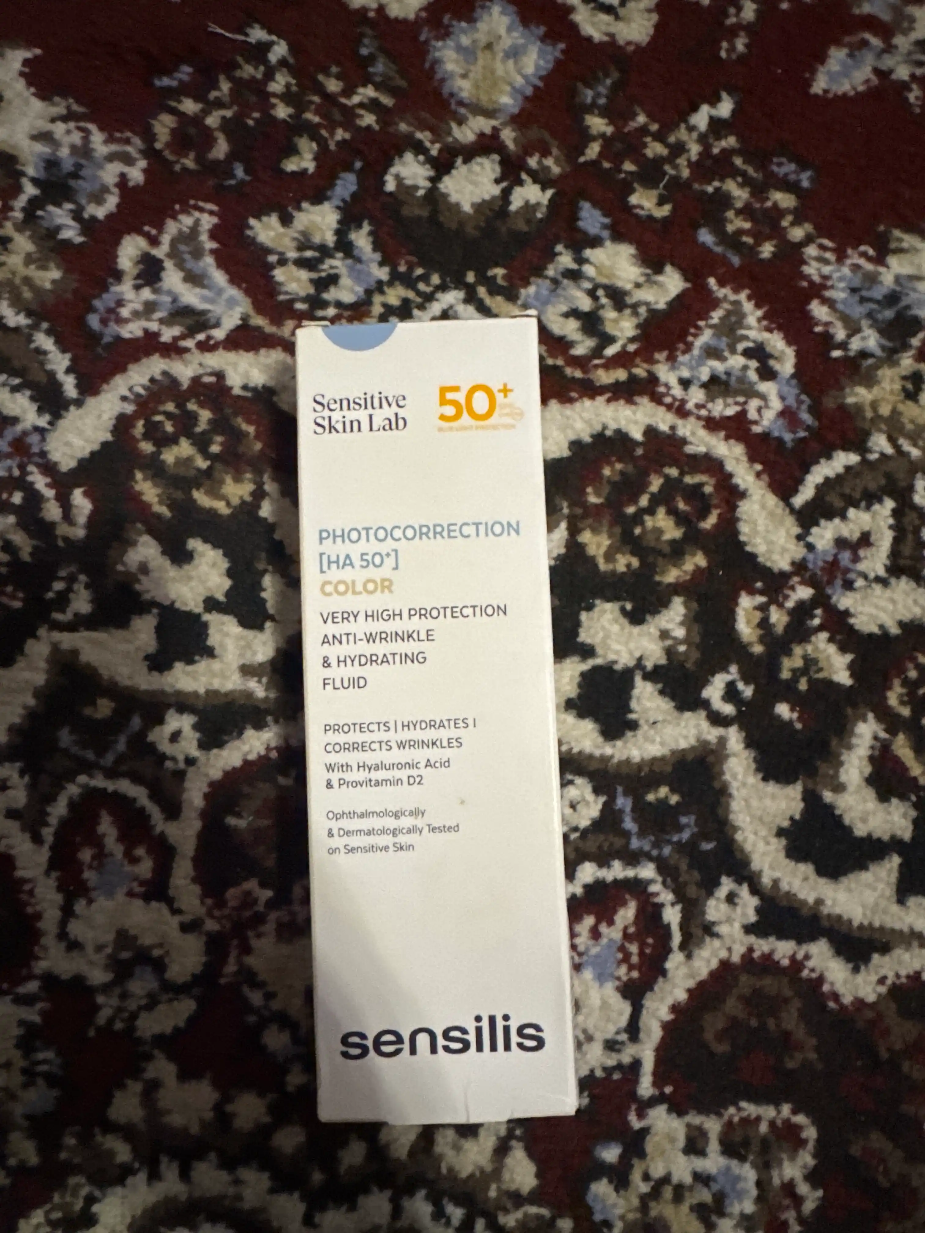 Yuz uchun quyoshdan himoya qiluvchi muss Sensilis Photocorrection HA+ SPF 50, 50 ml