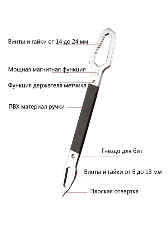 Универсальный гаечный ключ с рукояткой, 6/7/8/9/10/11/12/13/14/15/16/17/18/19/20/21/22/23/24