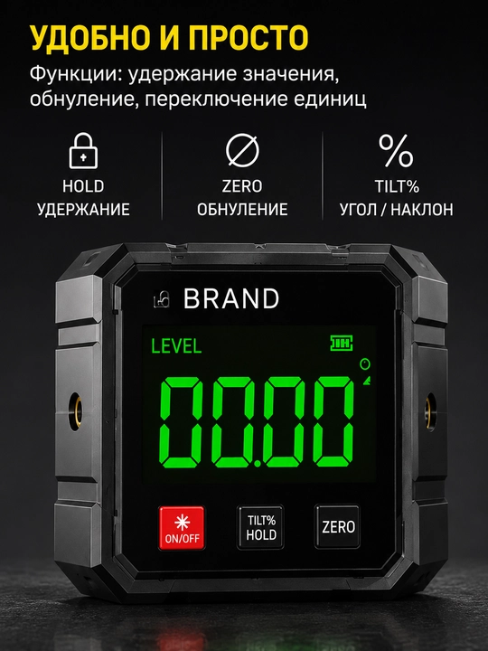 Lazer darajasi, Raqamli elektron daraja magnitli, qurilish burchak o‘lchagich instrument