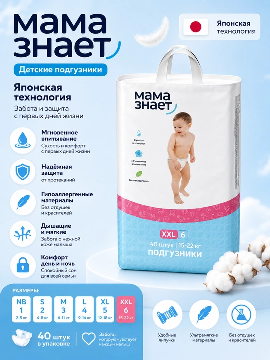 Детские подгузники, Мама Знает