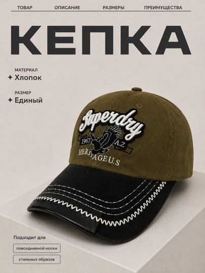 Кепка унисекс, хлопковая с вышивкой, регулируемая бейсболка - 