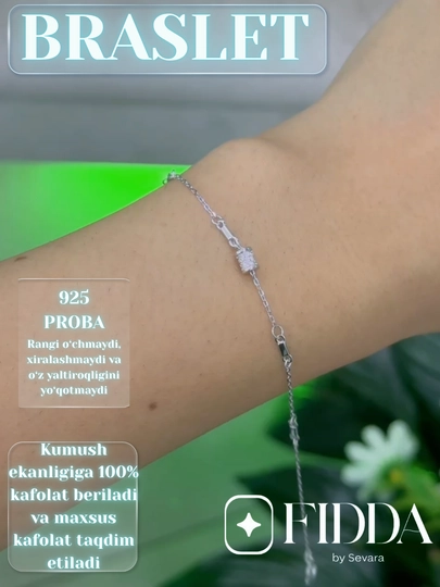 Серебряный браслет 925 пробы, тонкая цепочка на руку, подарок для женщин на праздник - 