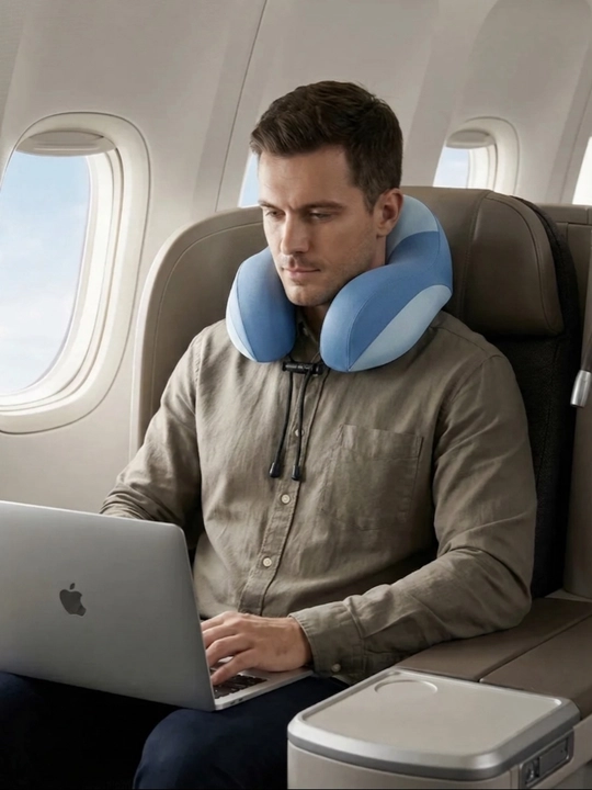 Memory Foam xotira effektiga ega bo‘yin yostiqchasi, sayohat uchun, xotira effekti bilan