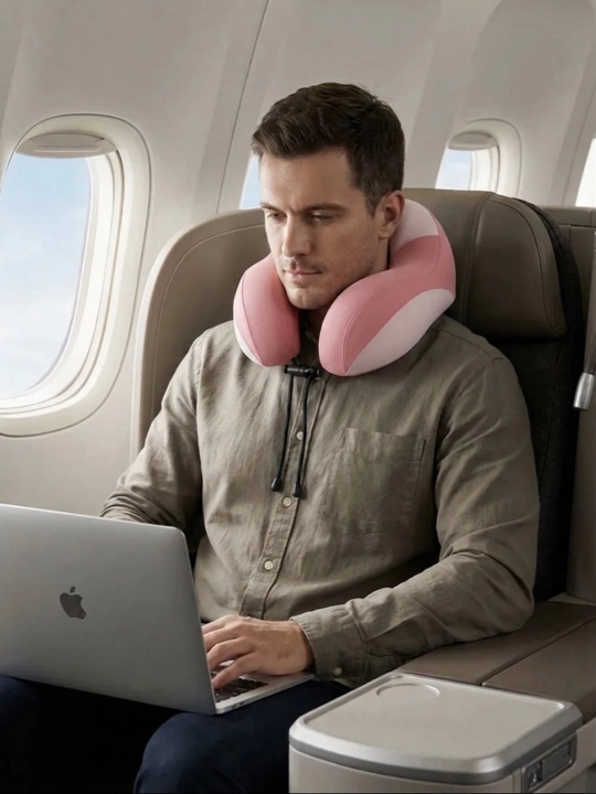 Memory Foam xotira effektiga ega bo‘yin yostiqchasi, sayohat uchun, xotira effekti bilan