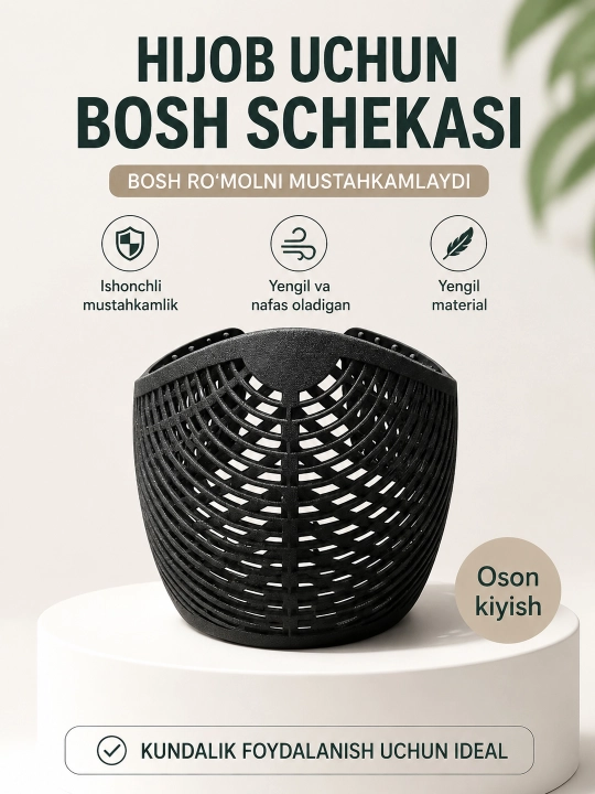 Hijob uchun bosh qalpoqchasi, ro‘molni mahkamlash moslamasi, ayollar aksessuari - 