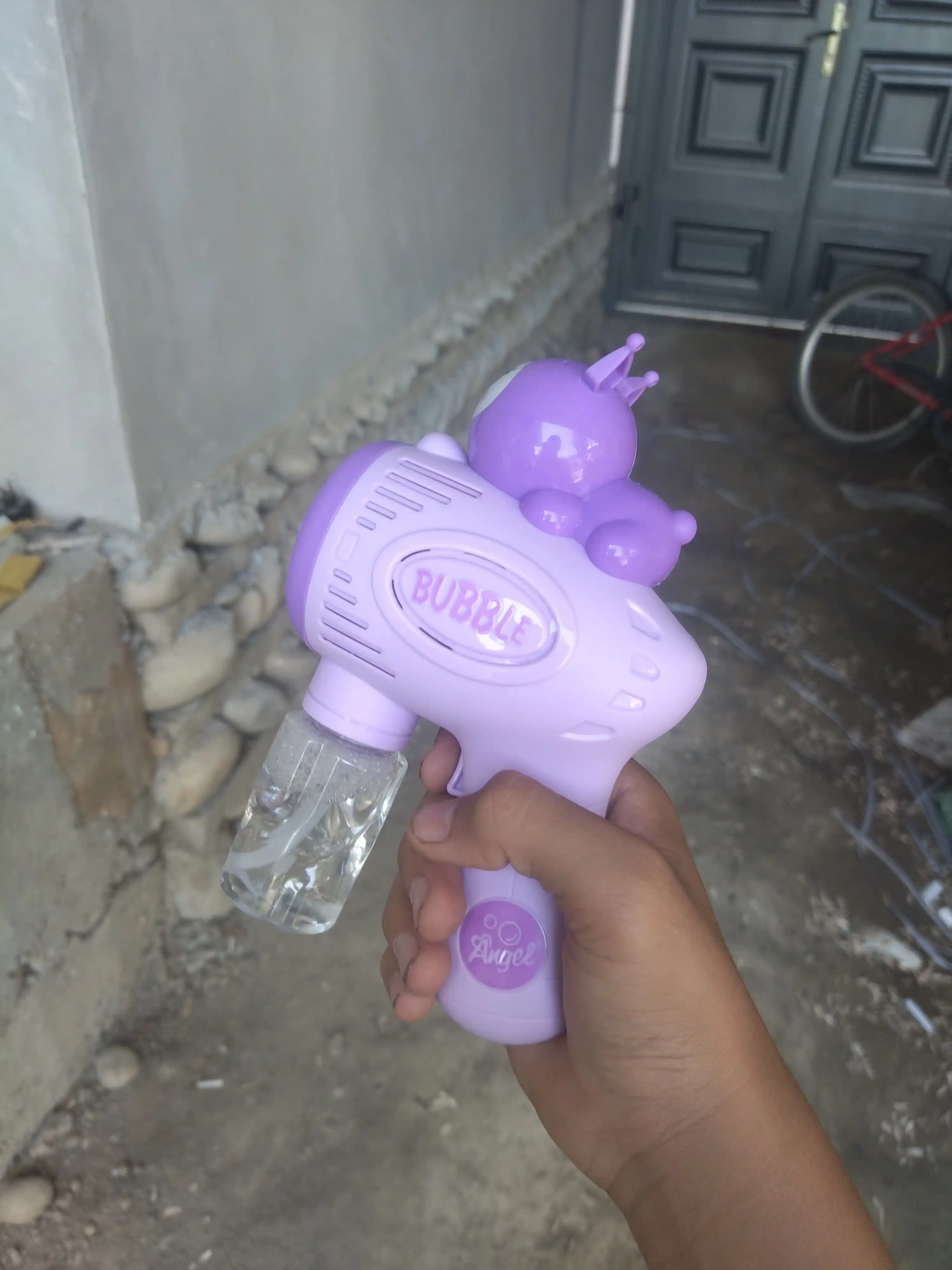 Sovun pufakchalari uchun Bubble Gun to‘pponcha, avtomatik, LED bilan, bolalar o‘yinchog‘i