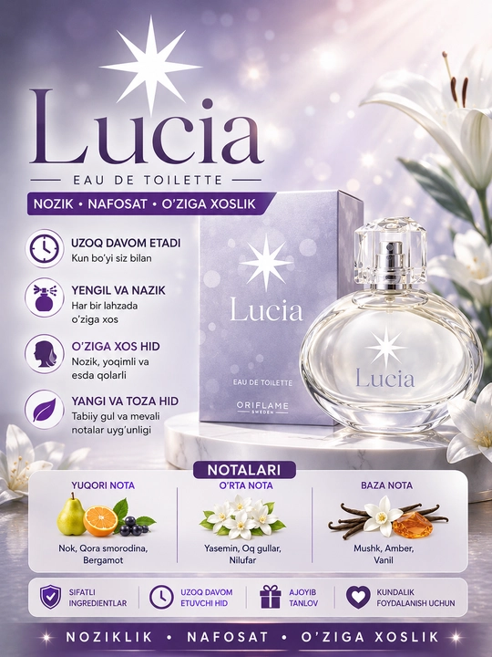 Туалетная вода для женщин Lucia, 50 мл - 
