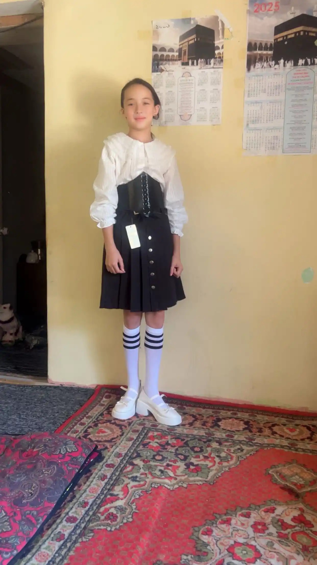 Школьная юбка, юбка для девочки, черная юбка, юбка плиссе, юбка с ремнем, 7-12 лет