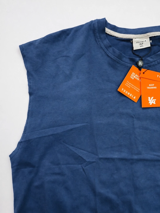 YOUNGLA printli erkaklar yengsiz futbolkasi sport va kundalik kiyish uchun mayka S-2XL