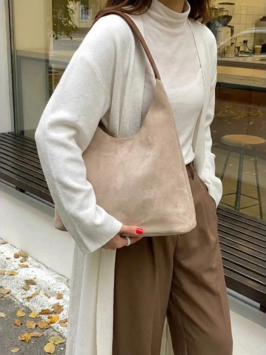 Maktab sumkasi, ayollar uchun, katta, xobo, retro uslubda, zamsh sumkasi, shopper, o‘qish uchun