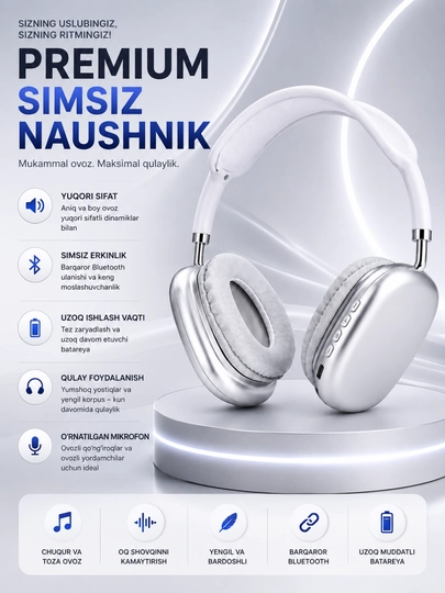 Simsiz Bluetooth Quloqchin – Hi-Fi Stereo Ovoz, 12 Soat Ishlash va Bluetooth 5.0 - 