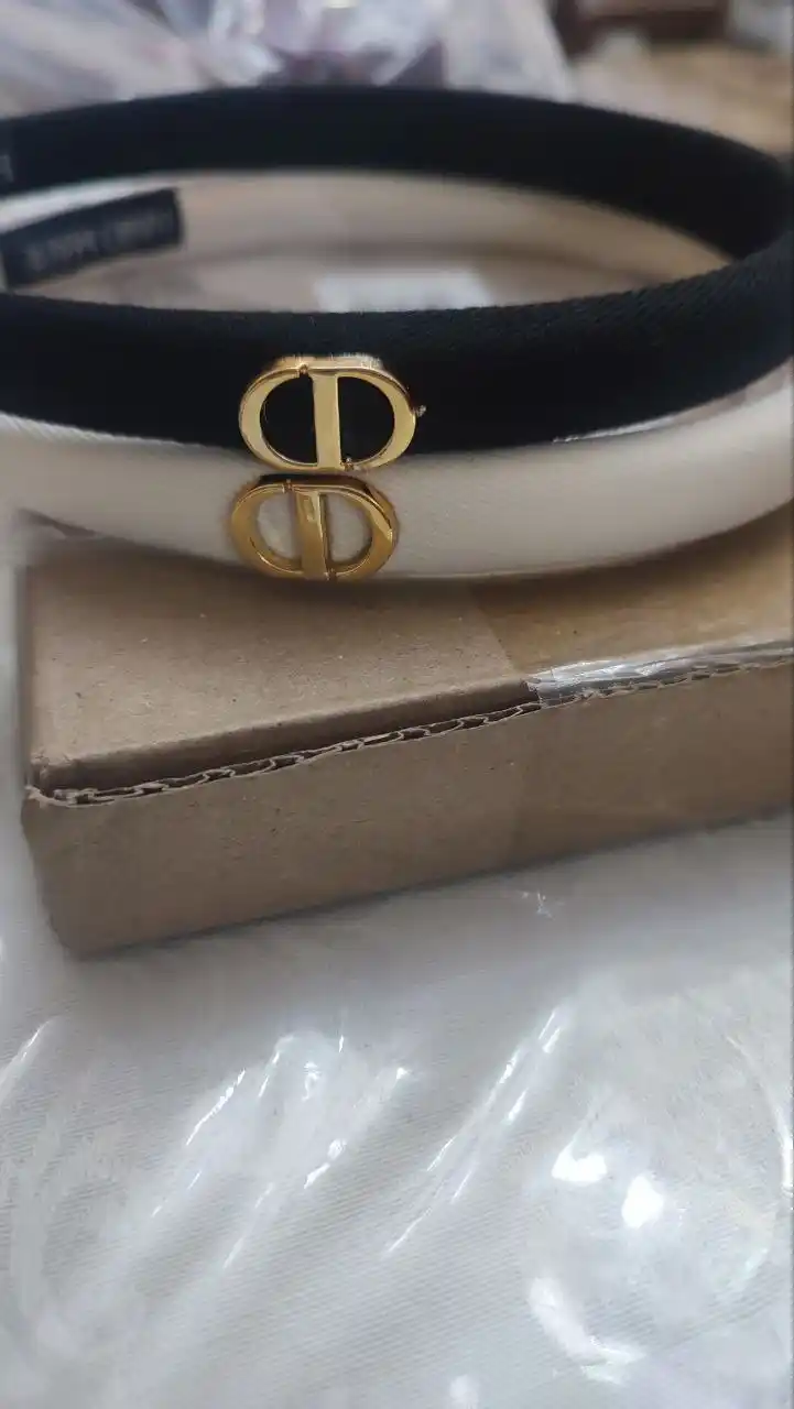 Ayollar va qizlar uchun soch obodogi, Celine va Dior obodoglari to'plamda 2 dona qora va oq