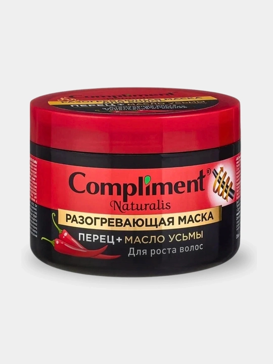 Murch, keratin va o‘sma moyi bilan sochlarni mustahkamlash va o‘stirish uchun niqob, Compliment, 500 ml