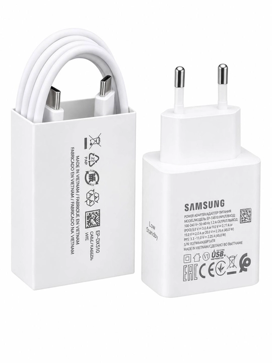 Samsung 45W (EP-T4511) USB-C zaryadlovchi adapteri, 1.8 m Type-C kabel (5A)
