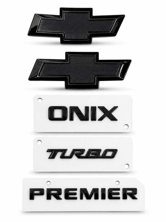 Комплект чёрных эмблем и надписей (Black Edition) для Chevrolet Onix и Tracker 2 - 