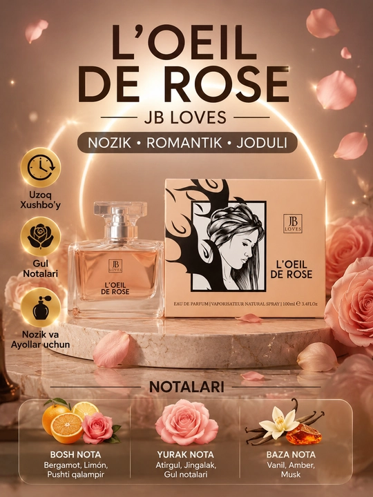 L’oiel de Rose 100 мл – женский романтичный цветочно-цитрусовый EDP - 