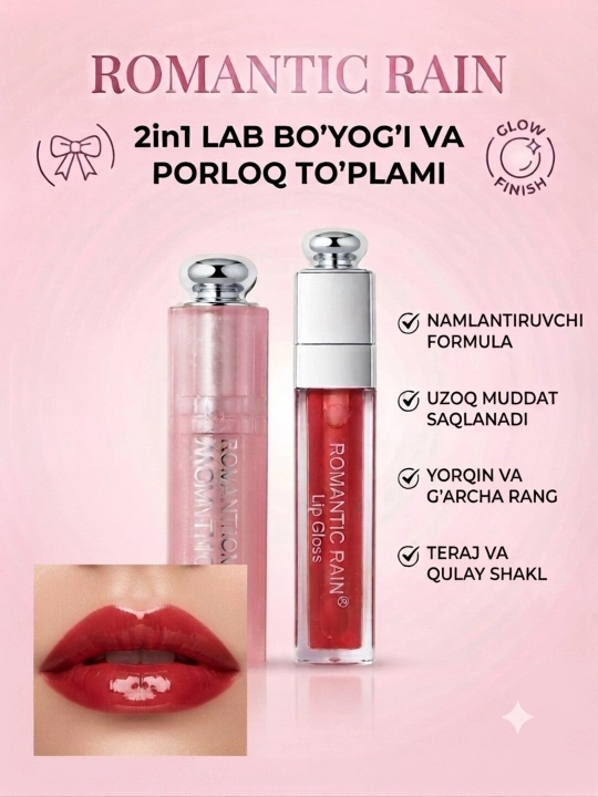 Lab bo‘yog‘i, lab yaltirog‘i, namlovchi yaltiroq, chidamli bo‘yoq