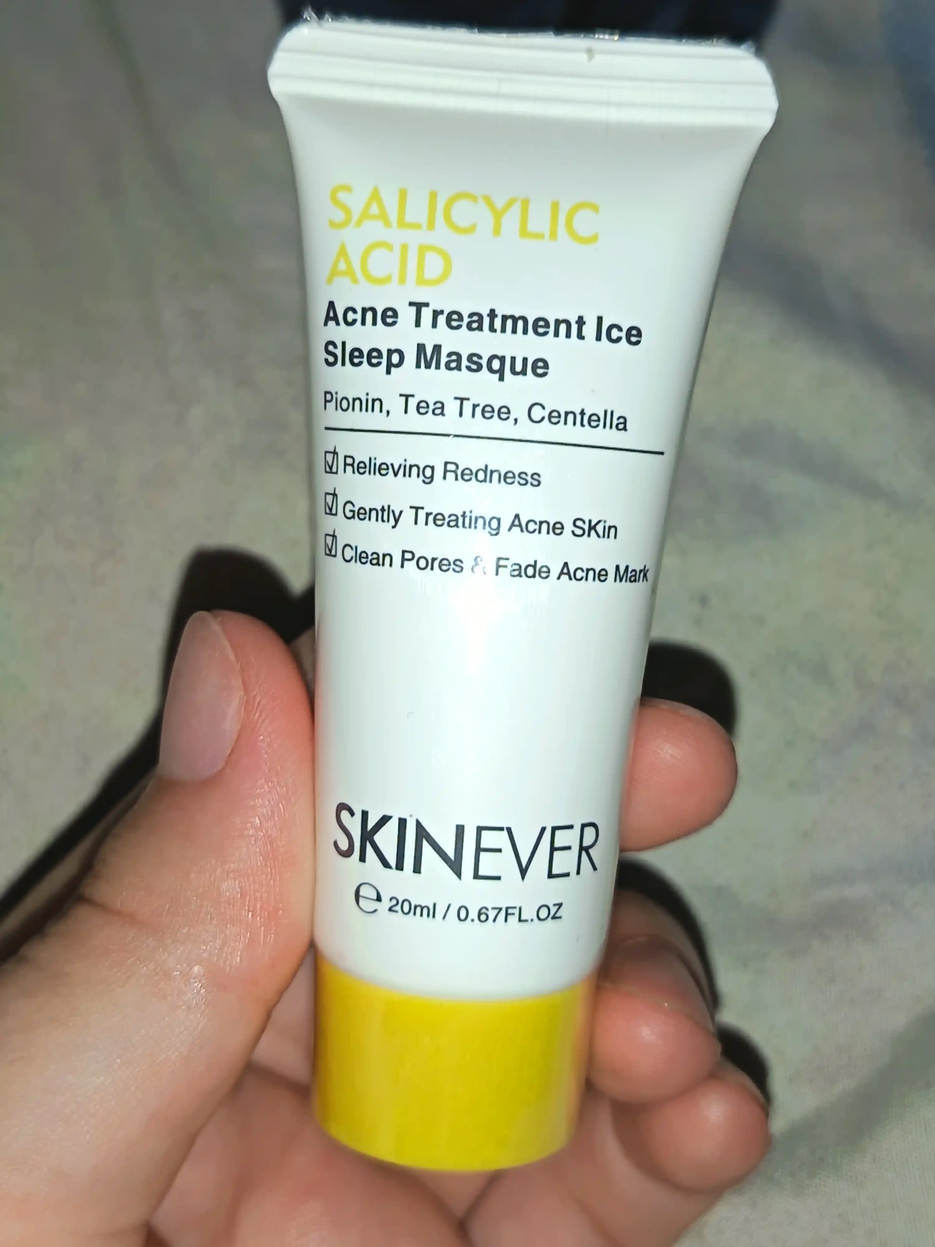 SKINEVER Akne va husnbuzarlarga qarshi tungi yuz niqobi, salitsil kislotasi bilan, 20 ml