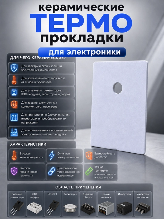 Керамические термопрокладки для силовой электроники   - 
