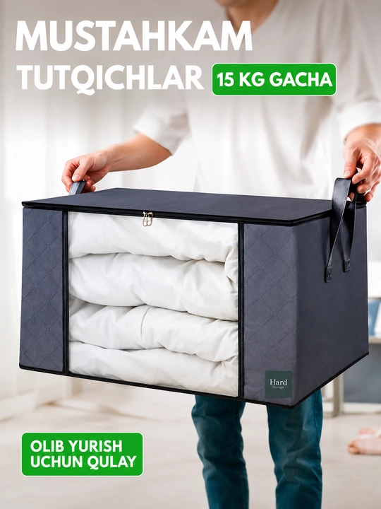 Kiyim-kechaklar, buyumlar va yopinchiqlar saqlash uchun quti (buklanadigan organayzer)