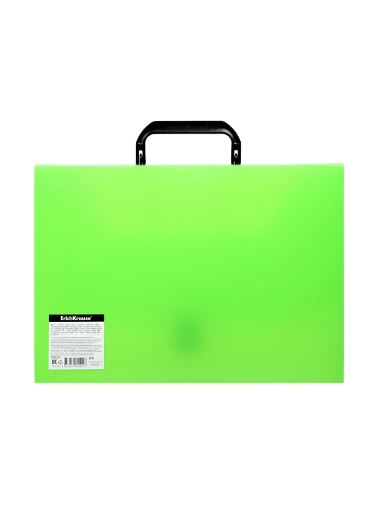 A4 formatdagi portfolio papkasi, 1 bo'linma, 700 mikron, ErichKrause Neon, yashil